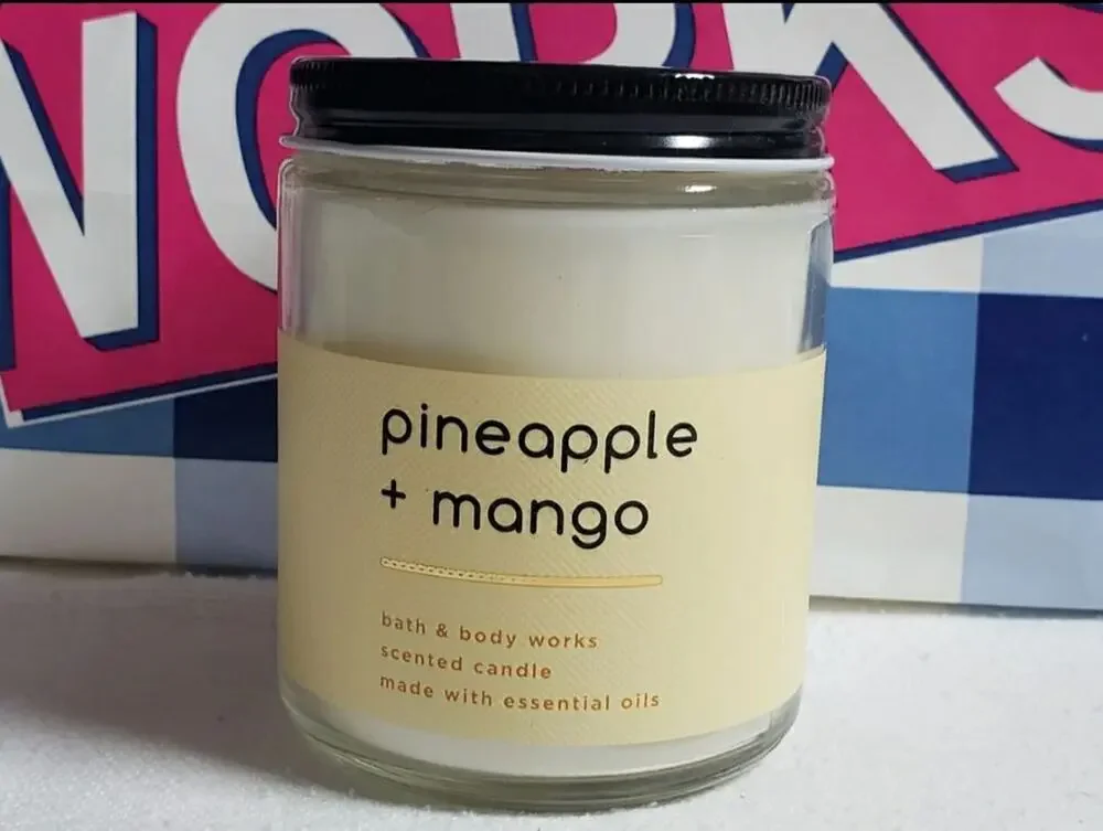 BBW Pineapple & Mango Single Wick Candle Home Fragrance Decor